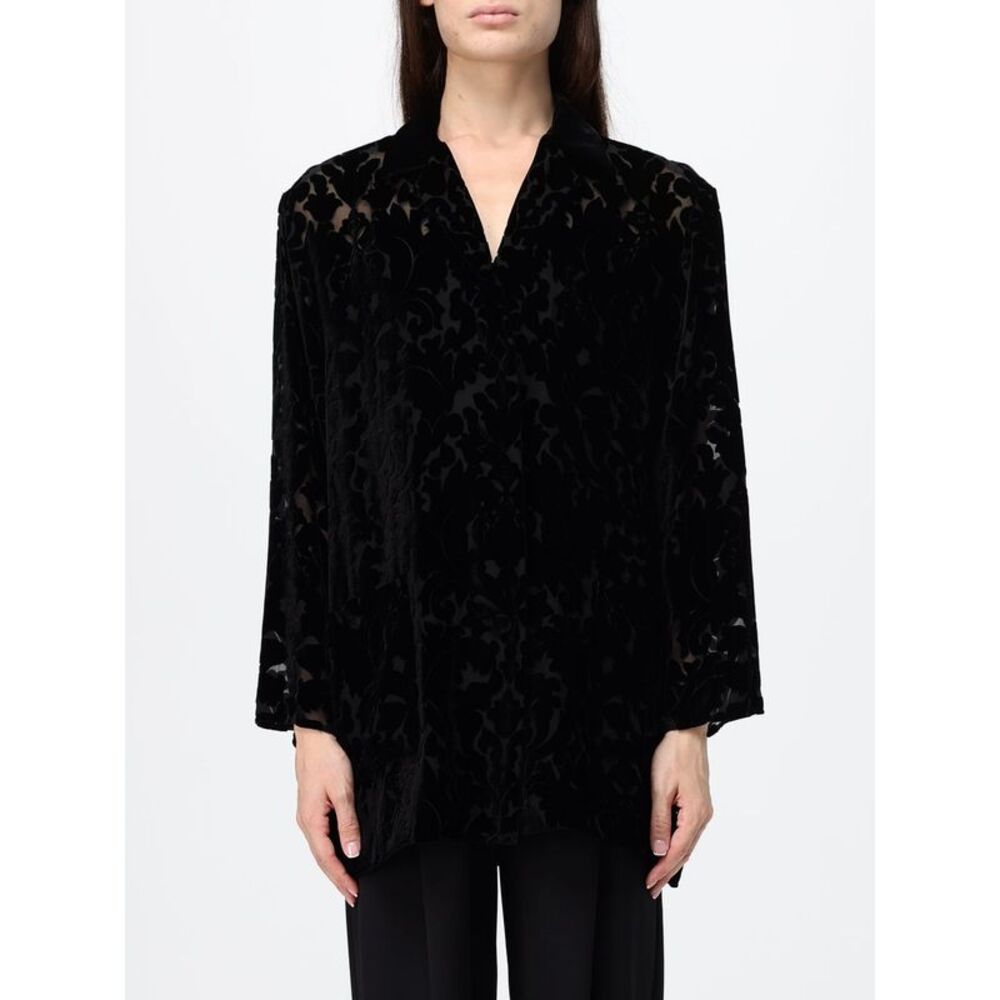 Gucci Women Gucci Silk Blend Shirt With Classic Collar And Concealed Placket